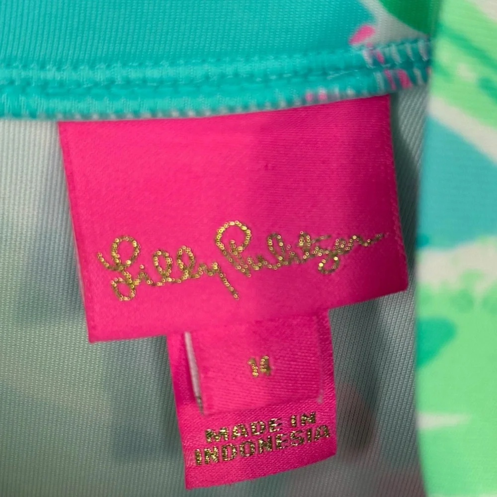 Lilly Pulitzer Girls Leesi Dress Aqua Al Fresco Isn’t She Lovely Size 14 - Picture 3 of 7